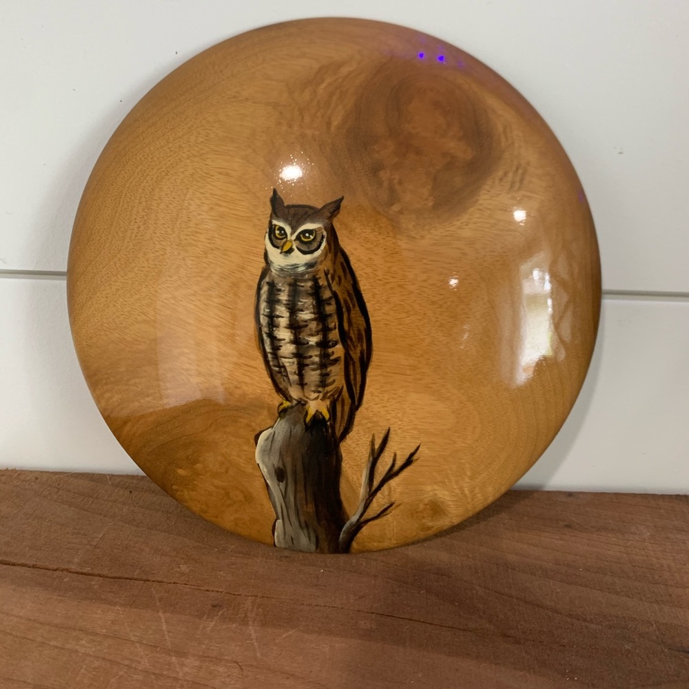 Owl wood Heritage Myrtlewood painting